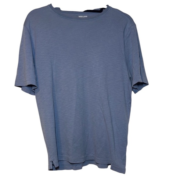 Kirkland Signature Men’s Blue Crewneck 100% Pima Cotton Tee Shirt Size Medium - Picture 1 of 6